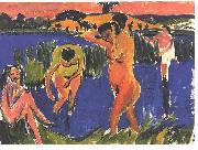 Ernst Ludwig Kirchner Four bathers oil on canvas